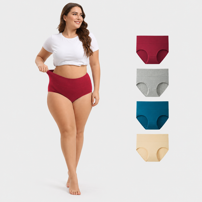 High-Waisted Full Coverage Cotton Briefs(4 pack)