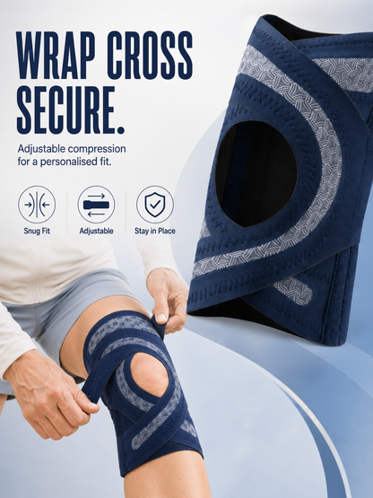 🦵 4-Spring Open-Patella Knee Brace – Adjustable Compression & Side Support