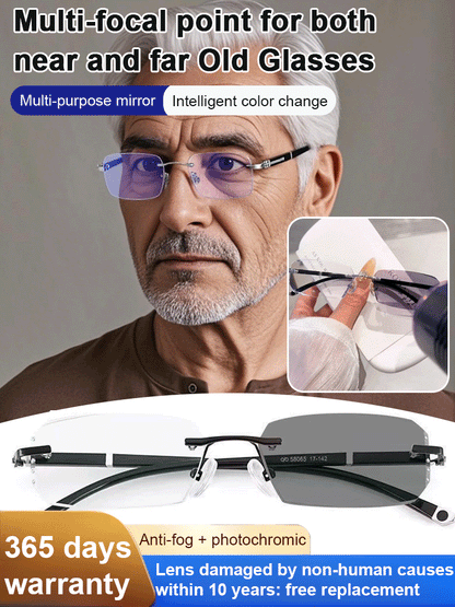 Diamond Edge Frameless Glasses – Blue Light Blocking Clear Readers for Men & Women