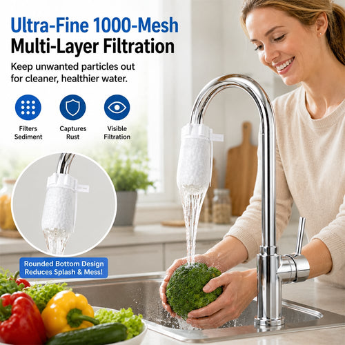 Faucet Filter Cotton Bags — 1000-Mesh Filtration, Universal Fit, Splash-Proof (100 PCS)