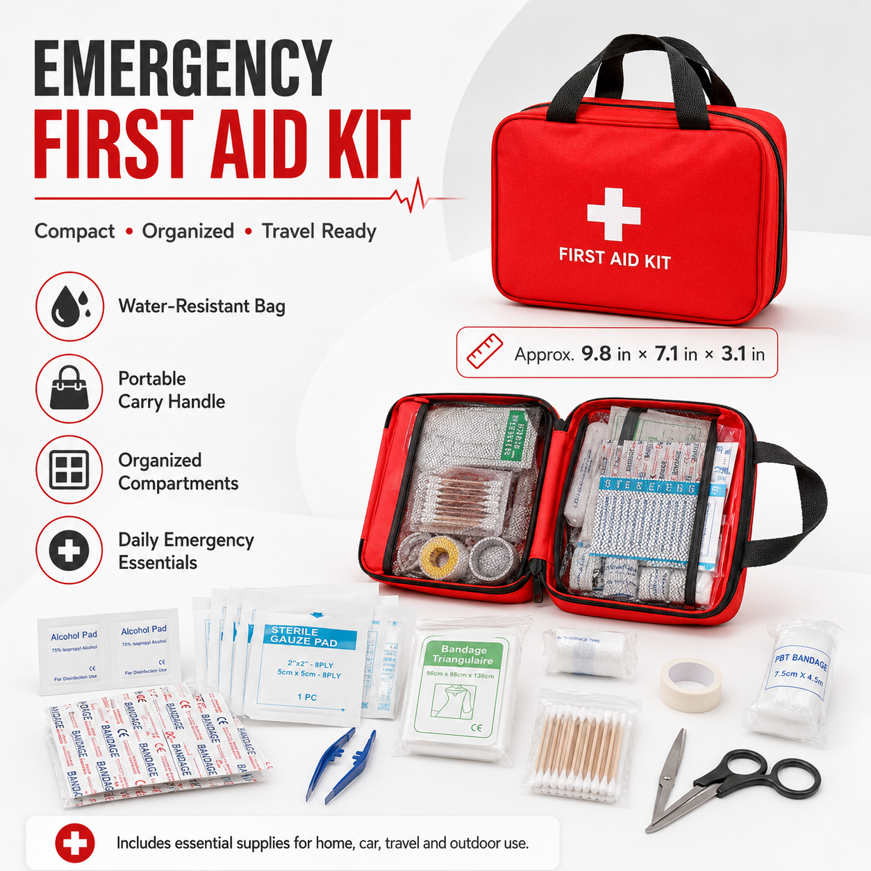 Home&Outdoor160 Piece First Aid Kit