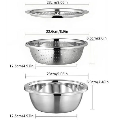 👑Kitchen Trend🔥3-in-1 Stainless Steel Strainer Set