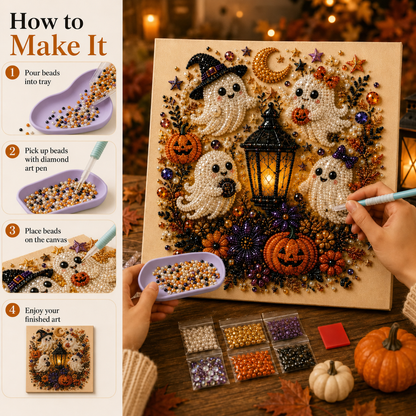 🎃 Halloween Pearl Bead Art DIY Kit