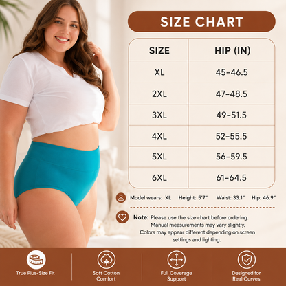 High-Waisted Full Coverage Cotton Briefs(4 pack)