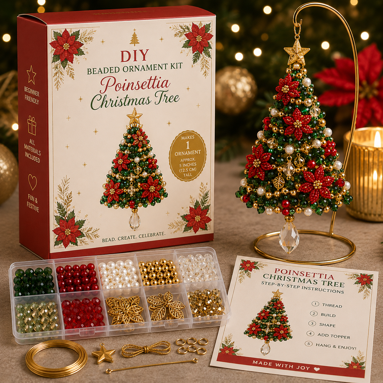 DIY Christmas Tree Beaded Ornament Kit