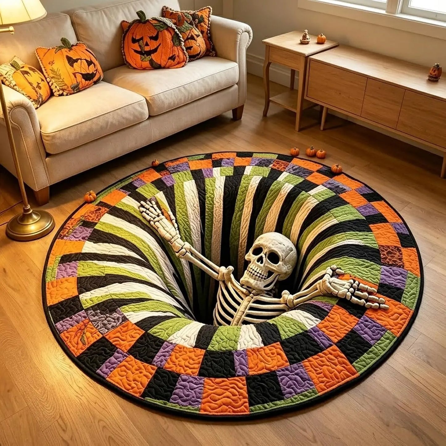 🔥 Last Day 30% OFF — 3D Skeleton Vortex Halloween Rug