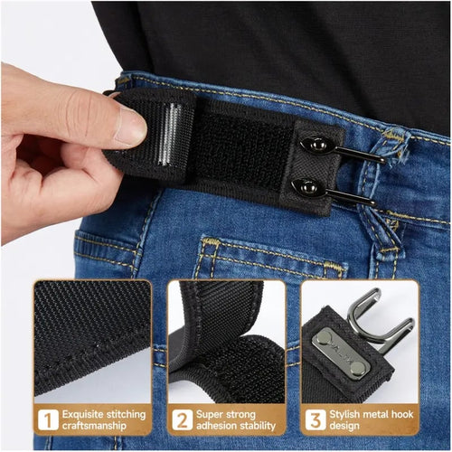 ⚡ Tactical Metal Hook Belt – No Buckle, Invisible Fit