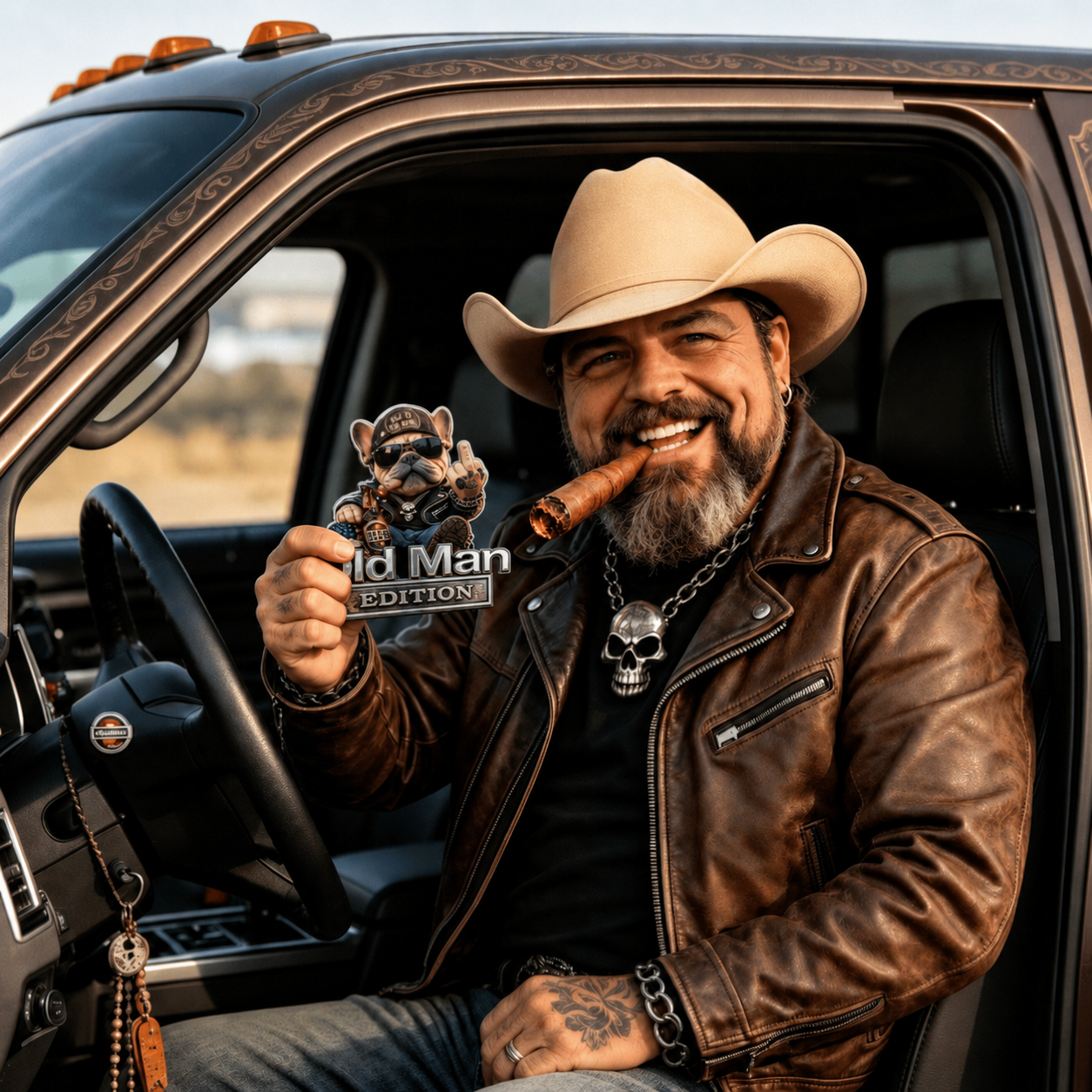 🚗 Funny Old Man Edition Vehicle Badge — 3D Chrome Metal Emblem, Perfect Father's Day & Birthday Gift for Dad, Grandpa, Husband, Truck & SUV Owners