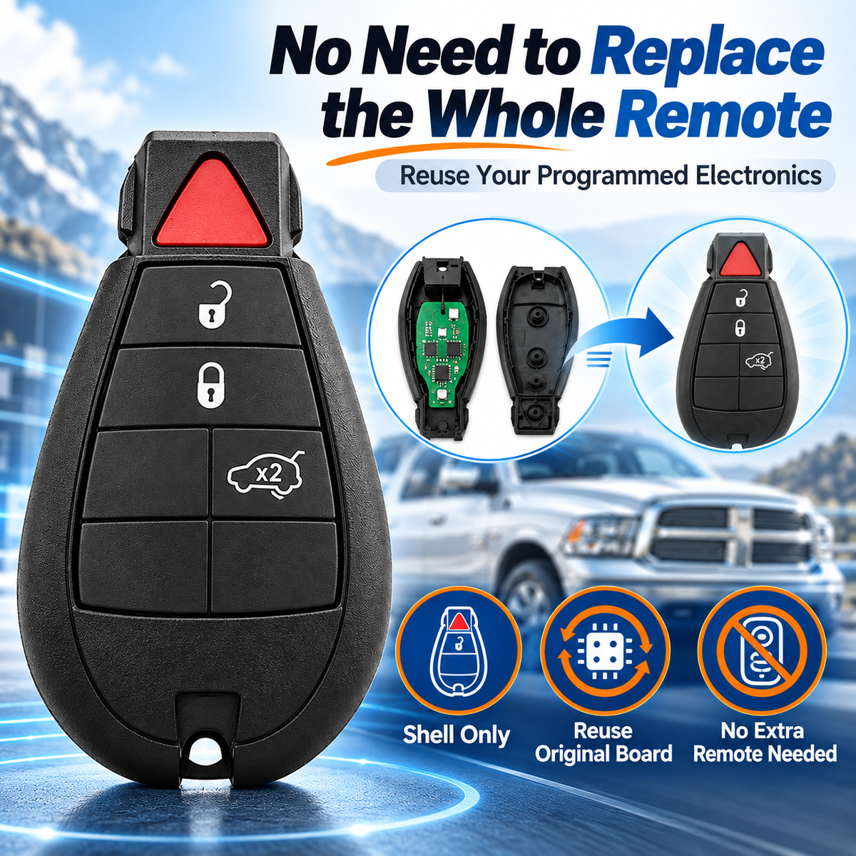 🚗Auto Trend｜Daily 1000+ Sold｜WOAOW Key Fob Replacement Shell