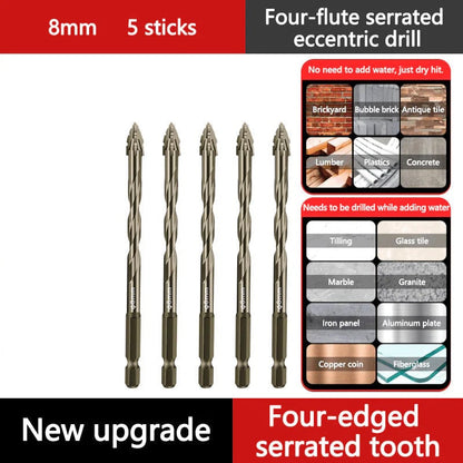 🔥LAST DAY SALE 49% OFF🔥High-Strength 4-Flute Serrated Eccentric Drill Bit Kit