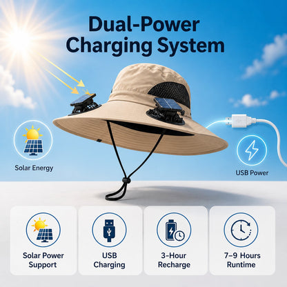 🔥HOT SALE 49% OFF - ☀️Solar-Powered Outdoor Cooling Fan Hat