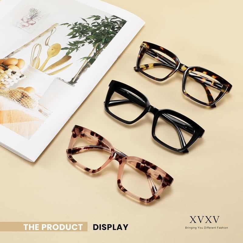 🔥Hot Sale-✨👓3 Pack Tortoiseshell Reading Glasses – Blue Light Blocking Oversized Square Readers