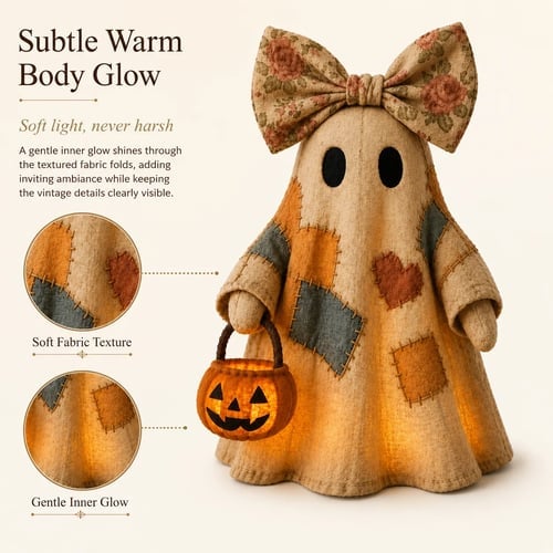 🔥🎁【Halloween Gifts】Lighted Vintage Patchwork Ghost