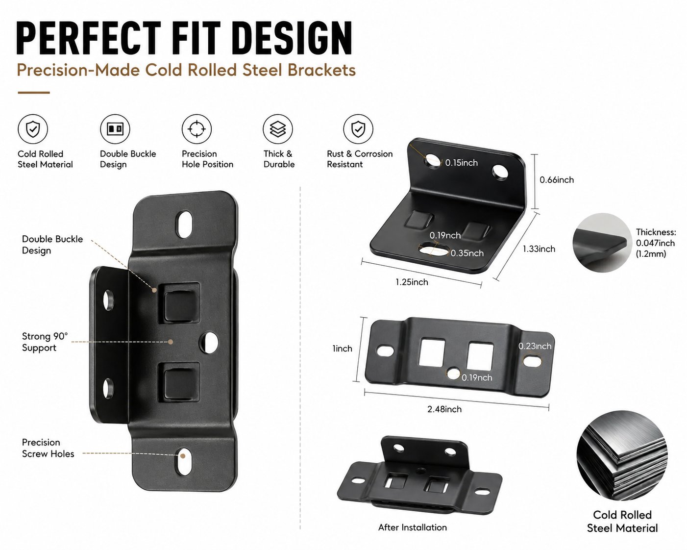 Heavy-Duty Stainless Steel Corner Braces – Quick-Install L-Shaped Furniture Connectors & Reinforcement Brackets (Screws Included)