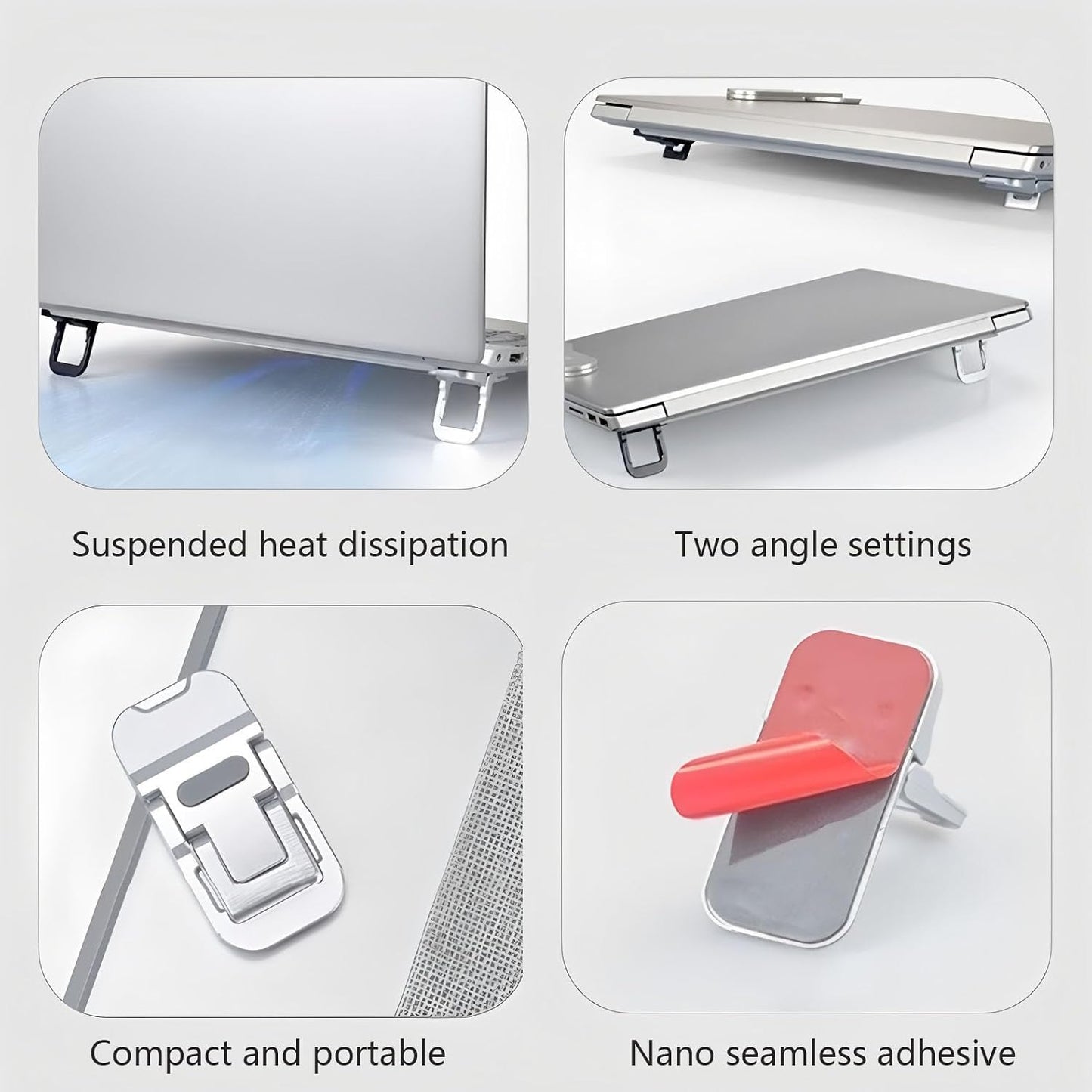 2 Pcs Zinc Alloy Foldable Laptop Stand