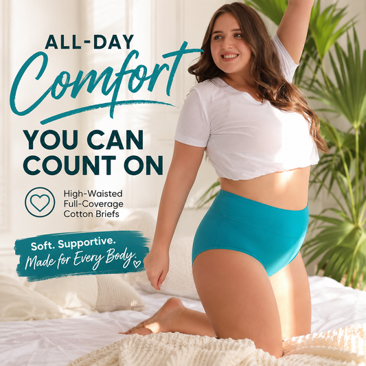 High-Waisted Full Coverage Cotton Briefs(4 pack)