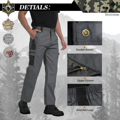 🔥LAST DAY 49%---Men's Waterproof Tactical Work Pants - Solid Color with Multi-Pockets for Outdoor Activities
