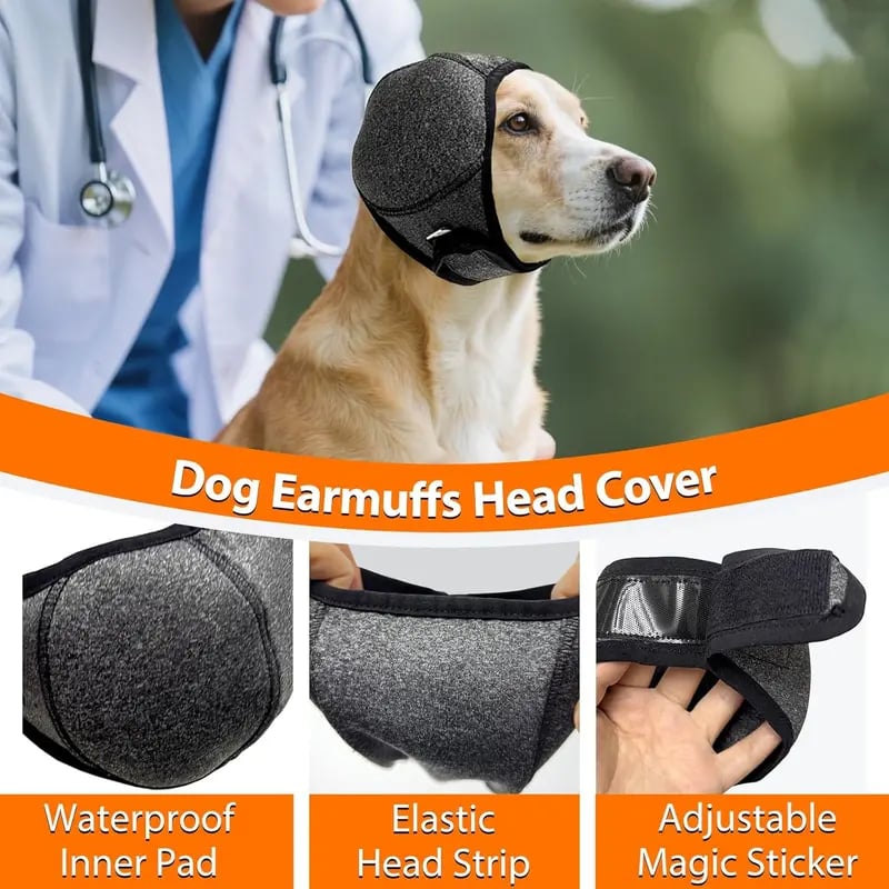 Dog Calming Ear Wrap — Stop Anxiety from Fireworks, Thunder & Baths