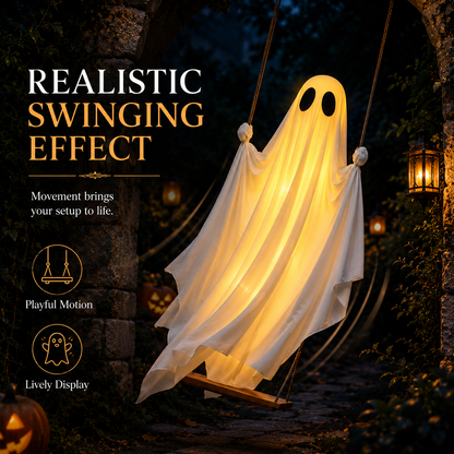 👻 Animated Swinging Ghost Halloween Decoration – Spooky Porch Hanging Ghost For Outdoor Yard Decor
