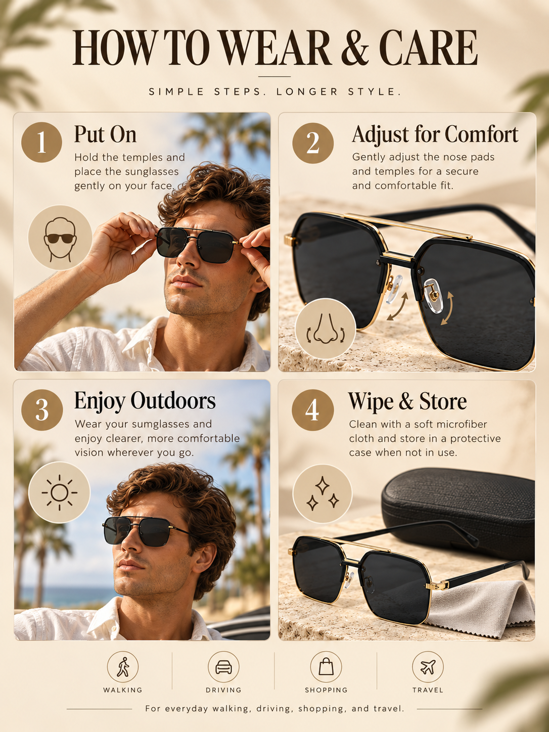🕶️ Retro Rimless Square Sunglasses – Stylish UV-Protection Fashion Shades