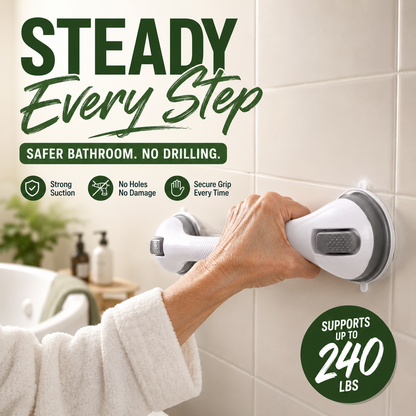 🛡️ SafeHold No-Drill Suction Grab Bar