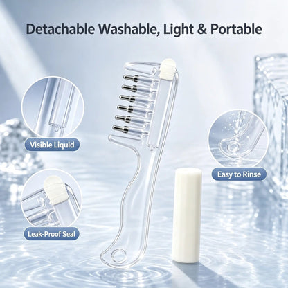💧Refillable Scalp Oil Applicator Comb – Evenly applies serum to the roots.
