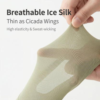 🧦Cushioned No-Show Socks for Women | Non-Slip Ice Silk Invisible Boat Socks with Double Sponge Footpads