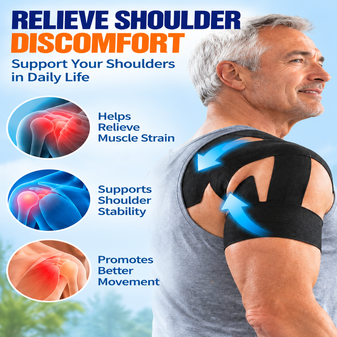 💪 Precut Kinesiology Tape – Senior Shoulder Support 🩹Muscle Strain Relief & Daily Mobility Care for Older Adults 🌿🏃