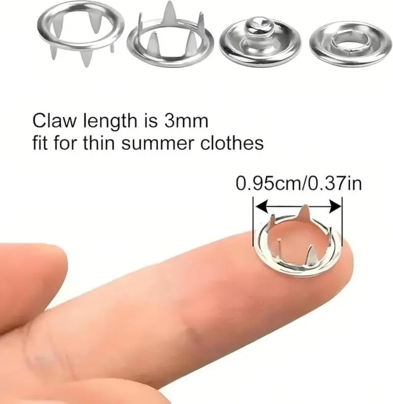 Seamless Stitching Sewing Kit Tools,Including 100pcs Invisible Colored Metal Buckle & 1 Count Manual Pressure Pliers