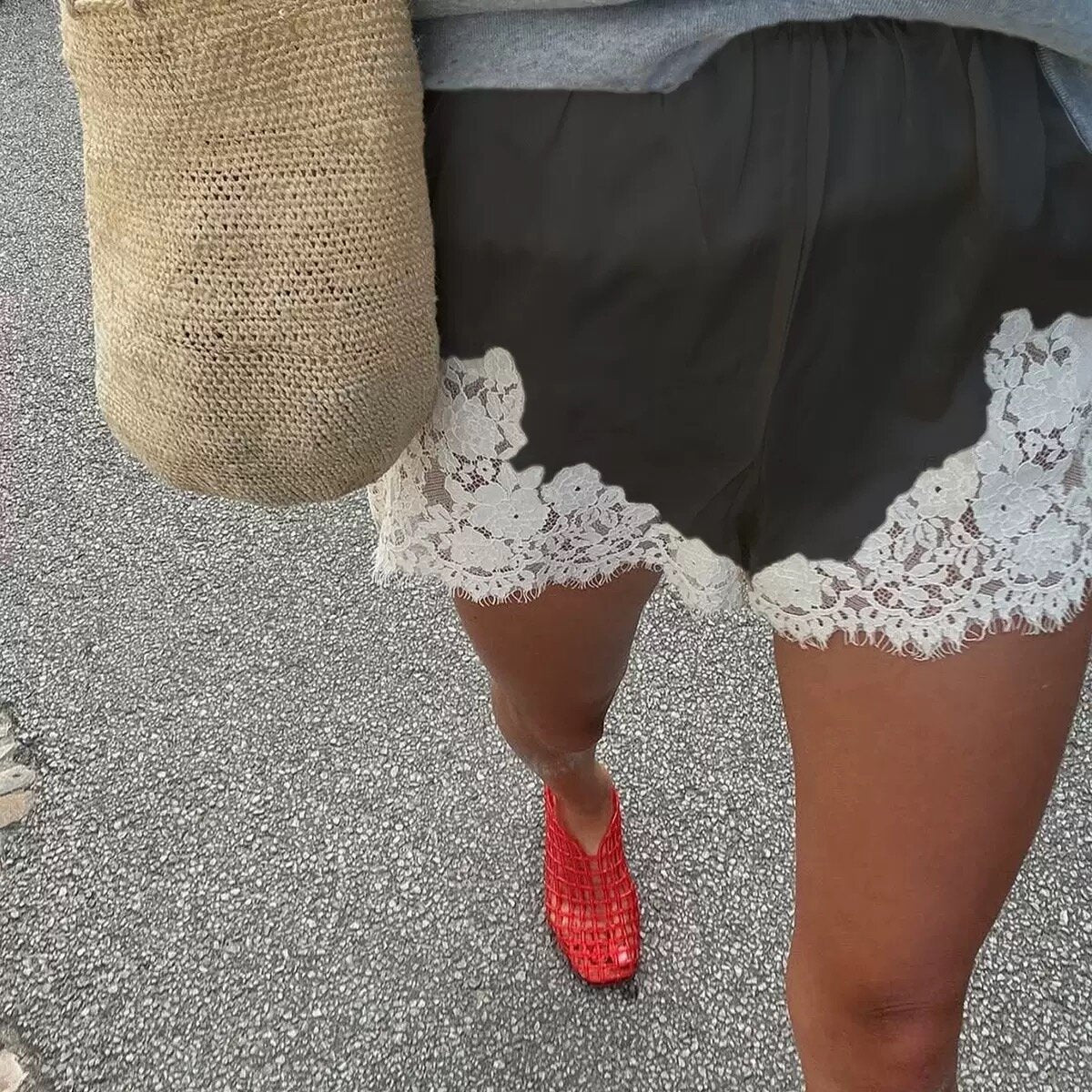 🔥Hot Sale 49% off❤️Satin Silk Lace Shorts for Women