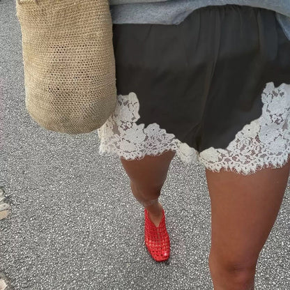 🔥Hot Sale 49% off❤️Satin Silk Lace Shorts for Women