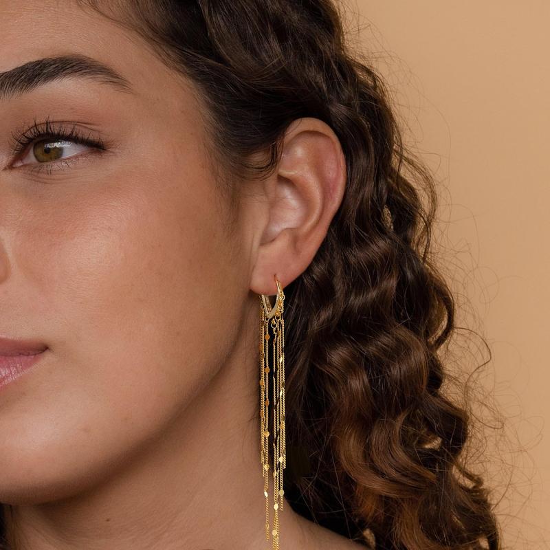 ✨14K Gold Plated Long Tassel Earrings for Women