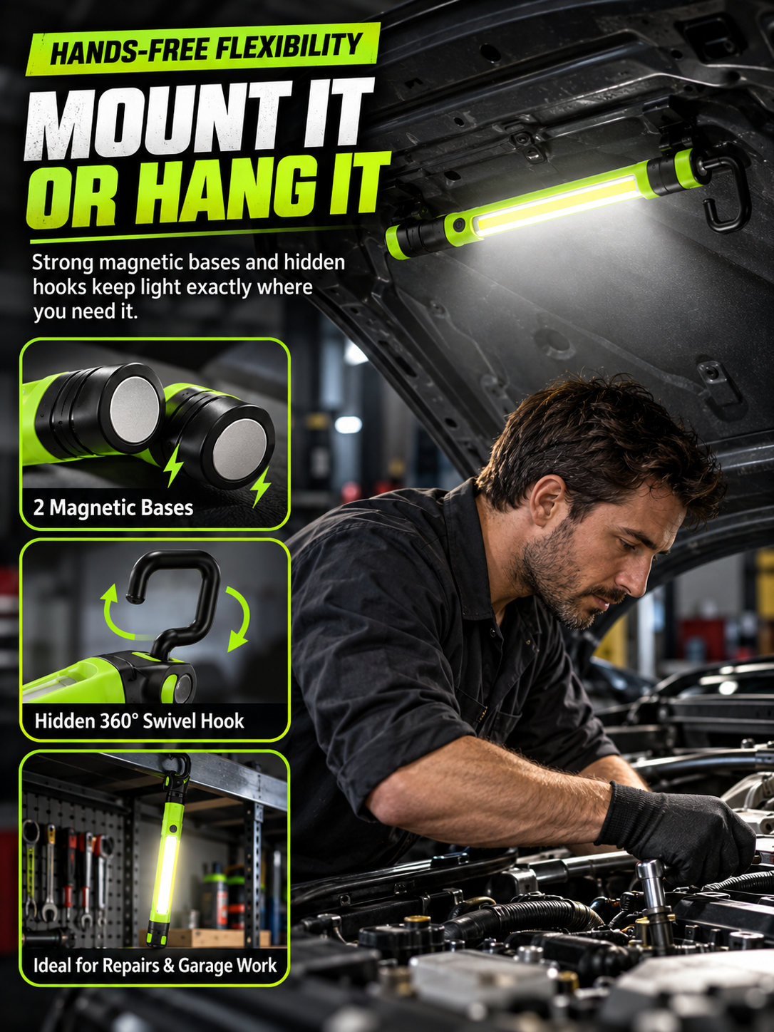 🔥Hot Sale 49% off🌟🔦Multifunctional magnetic rechargeable work light💡