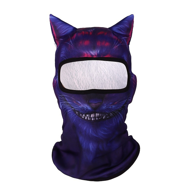🐾❄️  3D Cat Print Balaclava – Funny Full-Face Outdoor Hood Mask