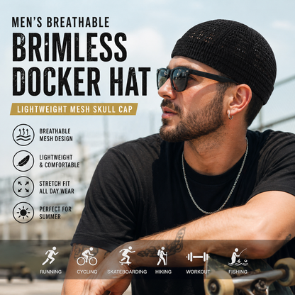 🧢 2 Pack Breathable Skull Cap for Men | Lightweight Sweat-Wicking Head Wrap & Helmet Liner for Cycling, Running & Motorcycling