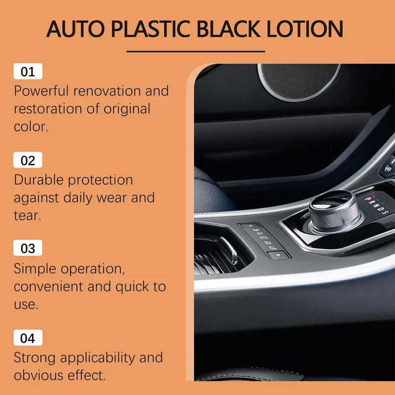 🔥HOT SALE 49% OFF🚗Automotive Plastic & Trim Restorer – Interior & Exterior Revitalizer with Applicator Pad✨