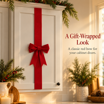 🎄 Christmas Cabinet Door Bow Wraps – Give Your Kitchen a Gift-Wrapped Look