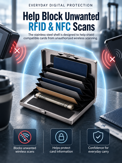 🔥EDC Trend 💳 Hot Sale RFID Blocking Metal Card Holder