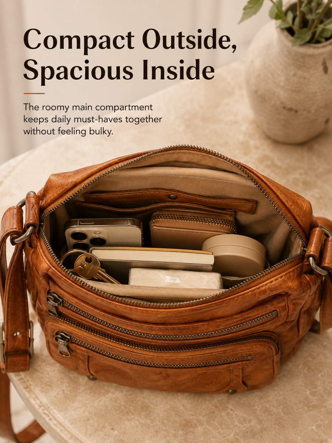📢📢50% OFF !! ⏰Women's Soft PU Leather Multi-Pocket Crossbody Bag