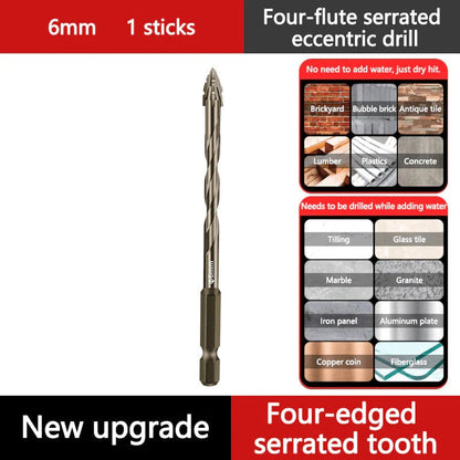 🔥LAST DAY SALE 49% OFF🔥High-Strength 4-Flute Serrated Eccentric Drill Bit Kit