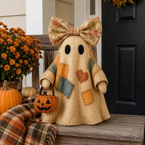 🔥🎁【Halloween Gifts】Lighted Vintage Patchwork Ghost