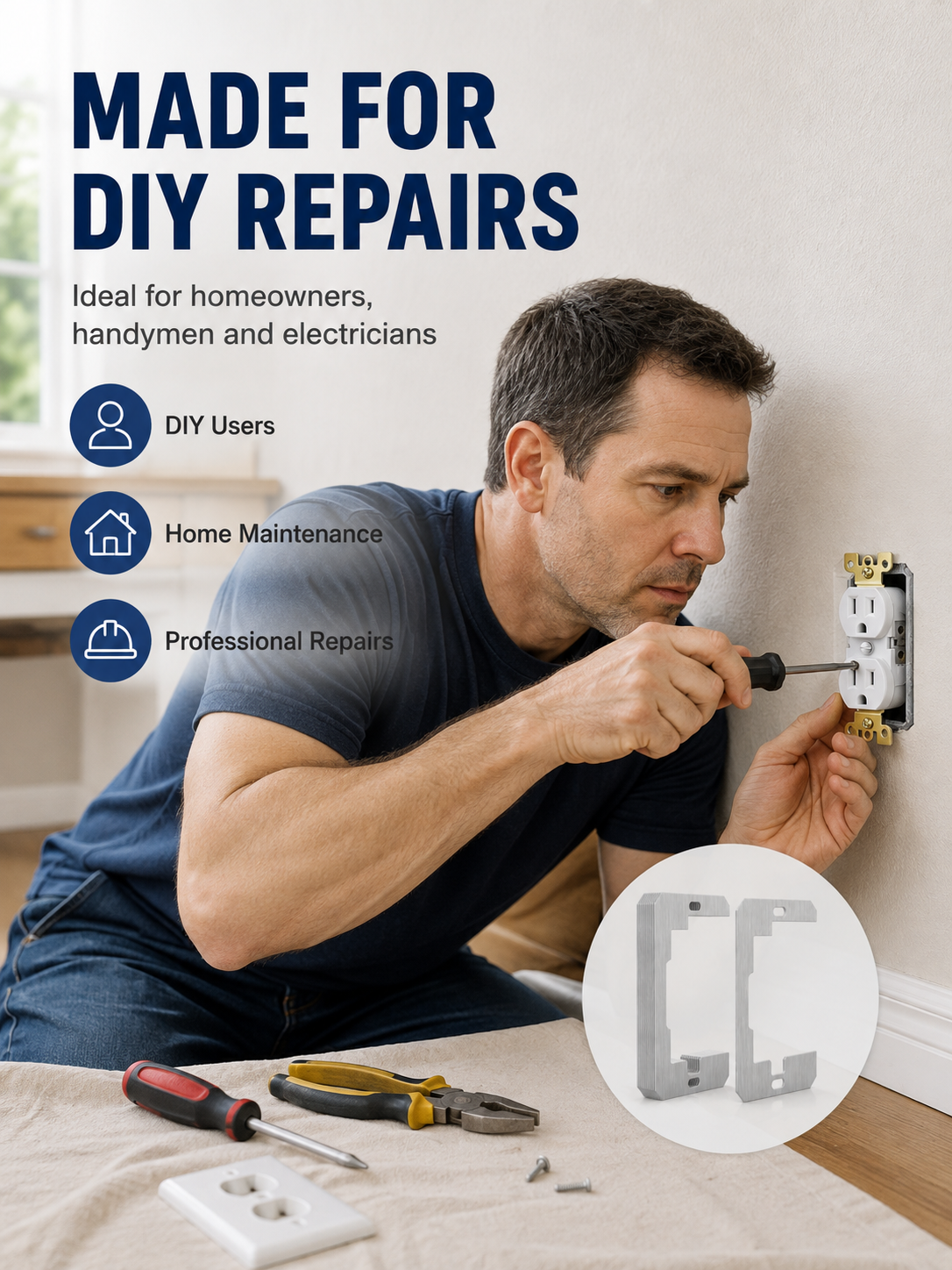 🛠 Outlet Repair Spacers – Easy Fix for Loose, Crooked & Recessed Outlets