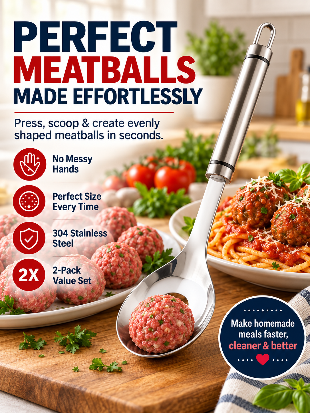 🍝Stainless Steel Meatball Maker Spoon