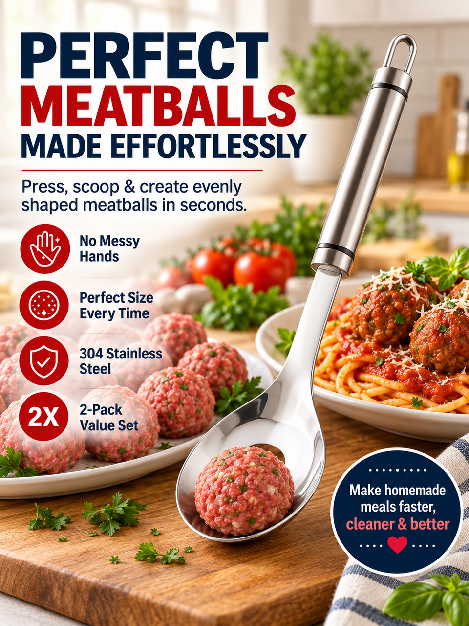 🍝Stainless Steel Meatball Maker Spoon