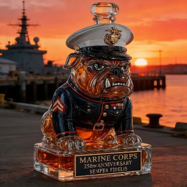🔥HOT SALE 49% OFF👑🥃Marine Corps The 250th Anniversary Devil Dog Whiskey Bottle