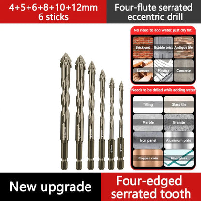 🔥LAST DAY SALE 49% OFF🔥High-Strength 4-Flute Serrated Eccentric Drill Bit Kit