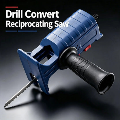 Drill to Reciprocating Saw Adapter, Electric Drill Conversion Attachment with 5 Saw Blades