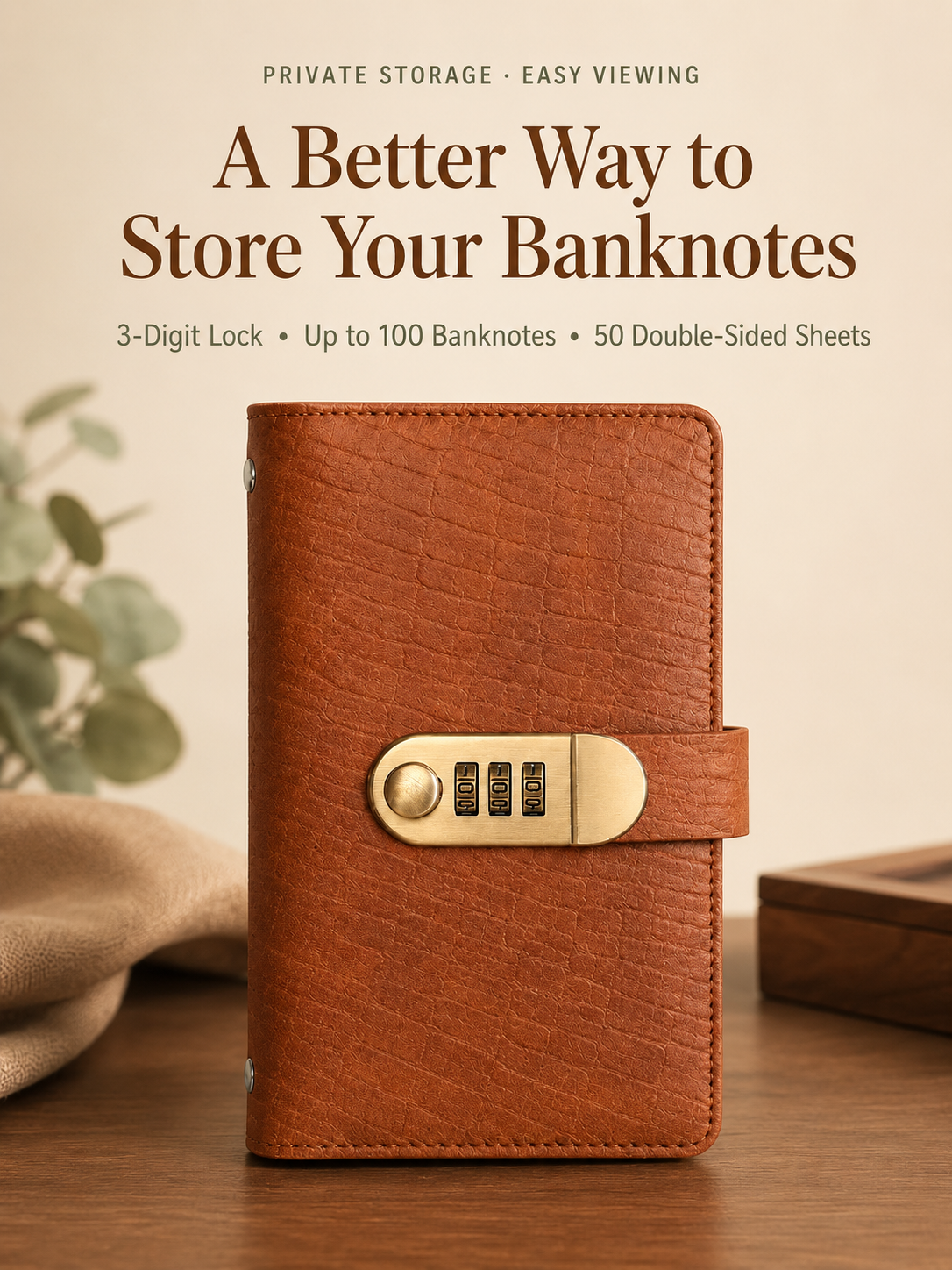 Locking Banknote Collection Booklet | Holds 100 Bills