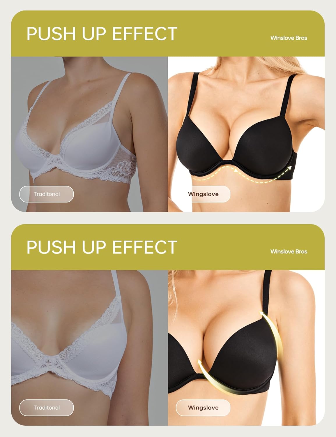 🎁Hot Sale Promotion 49% OFF🔥Deep V Push Up Padded T-shirt Bra