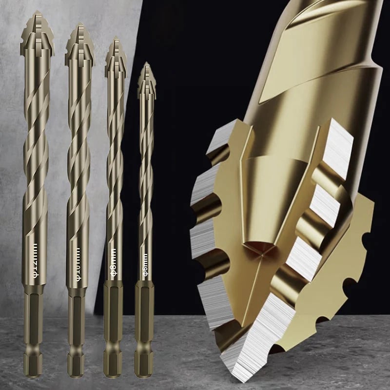 🔥LAST DAY SALE 49% OFF🔥High-Strength 4-Flute Serrated Eccentric Drill Bit Kit